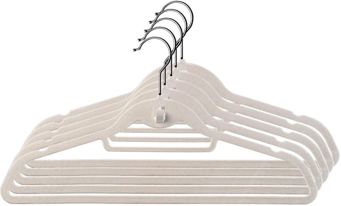 Galicja Pablo Serie - Fluwelen Kledinghanger - 5 stuks - Grijs - Antislip