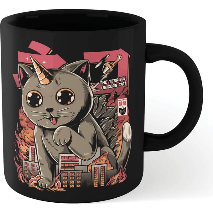 Ilustrata Catzilla Mug - Black