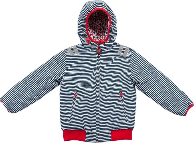 Ducksday - jas - kinderen - omkeerbaar - unisex - blauw - 10 jaar - 134/140 - waterdicht - winddicht