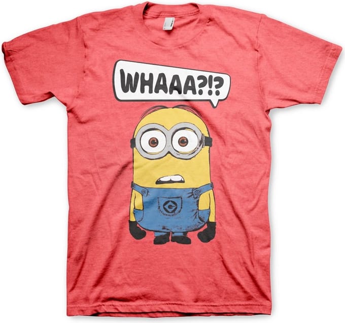 Minions Whaaa?!? T-shirt Red-Heather