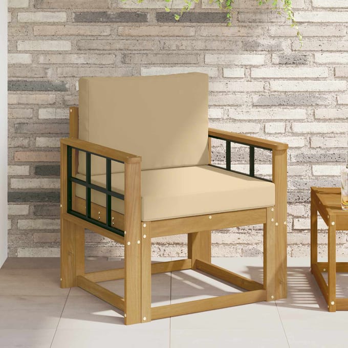 vidaXL - Buitensofa - Polyester - Wit - En - Beige