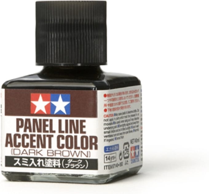 Tamiya Modelbouwdecoratie - 87210 Panel Line Accent Color - Deep Brown - 40ml Effecten potje