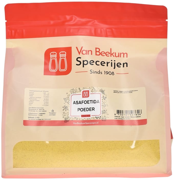 Van Beekum Specerijen - Asafoetida Poeder - 2 KG (hersluitbare stazak)