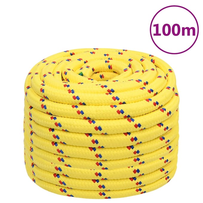 vidaXL - Boottouw - 20 - mm - 100 - m - polypropyleen - geel