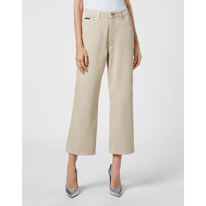 Denim Broek Losjes Iconic Plein