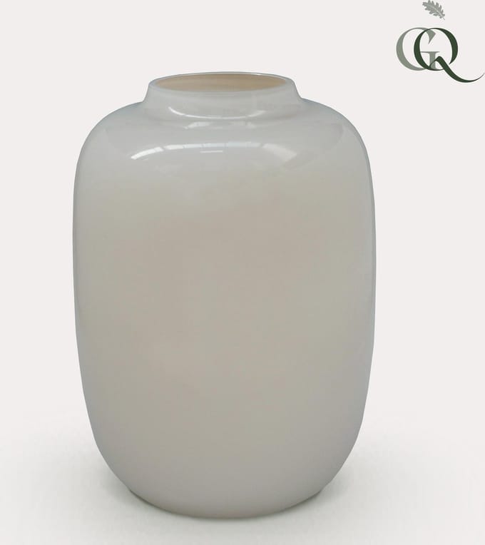 Vaas glas - M - H35 W25 -Artic Ivory