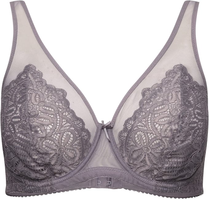 TruYou - Dames - Beugel BH kant mesh bandjes - Grijs - Maat 85B