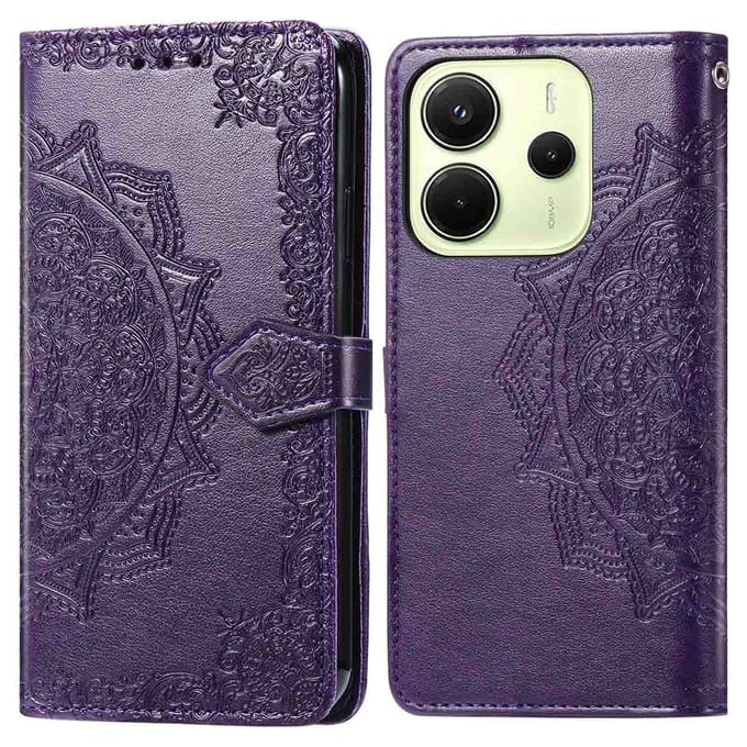 imoshion Hoesje - Geschikt voor Xiaomi Redmi Note 14 (4G) - Mandala Bookcase - Paars