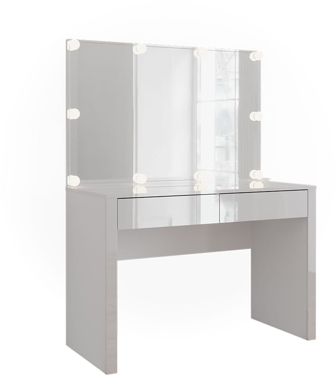 Vicco Annabelle Kaptafel – 110 cm met spiegel en lampen Wit hoogglans/wit