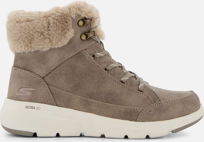 Skechers Glacial Ultra - Cozyly Dames Laarzen - Taupe - Maat 39