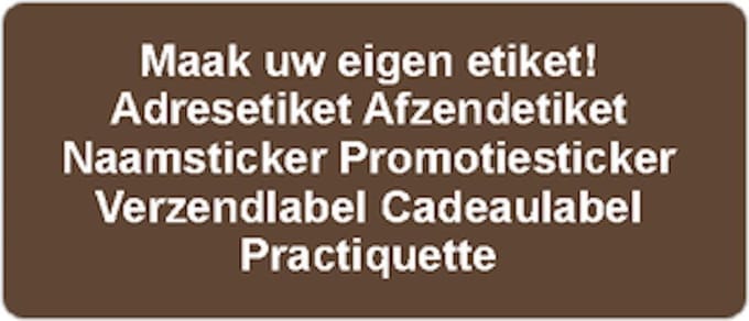 Verzendetiket - bruin - 250 stuks - 21x48mm - rechthoek - gepersonaliseerd - met eigen tekst
