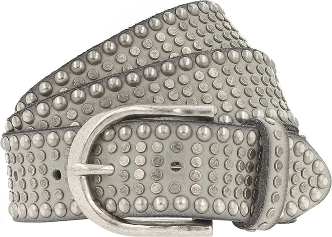 b.belt Leren Riem Riva Colour Leather Belt W100 Light Grey Grijs