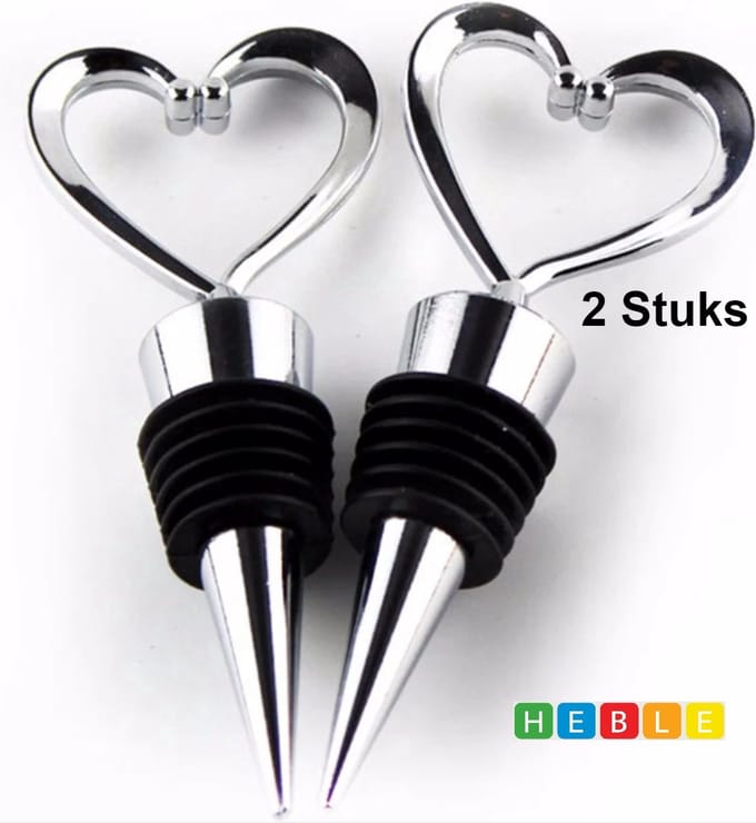 Lover Hart-Vormige Wijnfles Stopper - Perfecte Afsluiter - Liefde / Valentijn - Romantisch - van Heble®