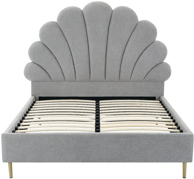 Vente-unique Bedframe stof lichtgrijs 160 x 200 cm