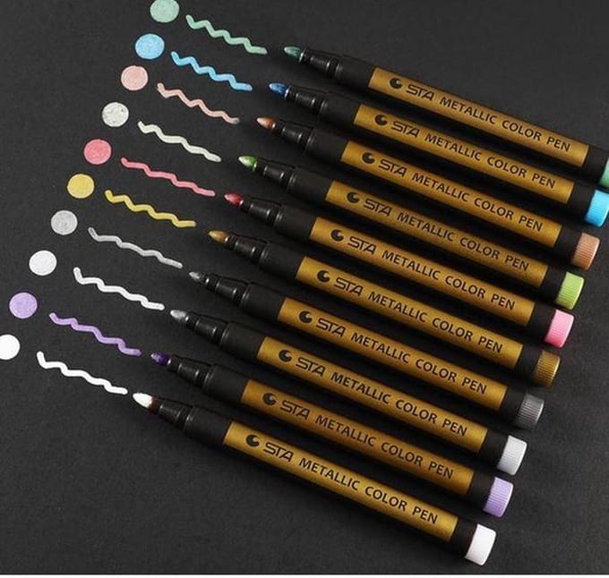 10 stuks metallic markers multi