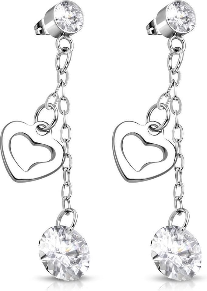 Amanto Oorbellen Berkin - 316L Staal - Zirkonia - Hart - 42x8mm