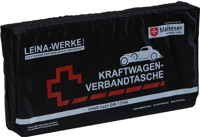 Automobielbandagetas Elegance, inhoud conform DIN 13164, zwart.