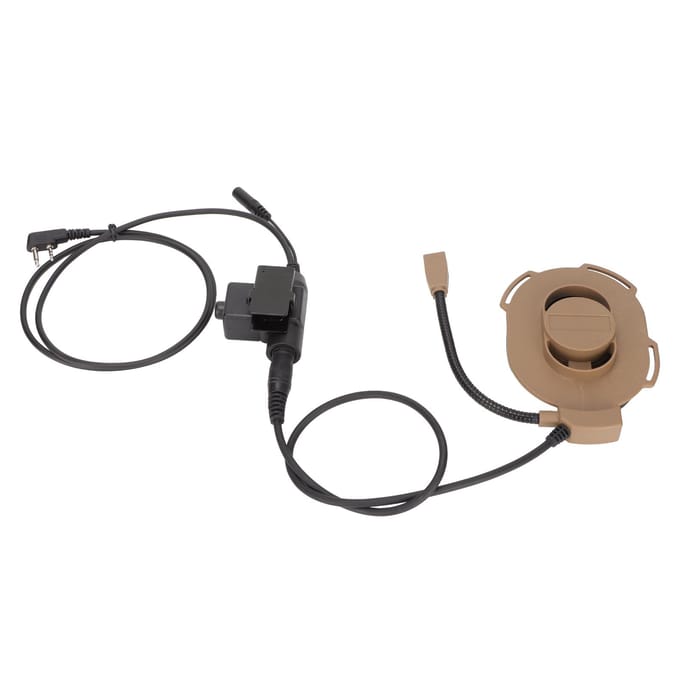 Militaire Helm Headset Motorfiets Koptelefoon met U94 PTT Vinger Microfoon voor Icom V8 V80 V82 black