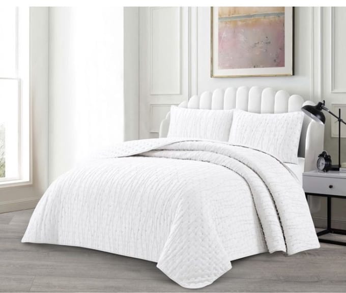 Lavella Ipek Bedspreiset - 240 x 250 cm - Wit - 3-delig