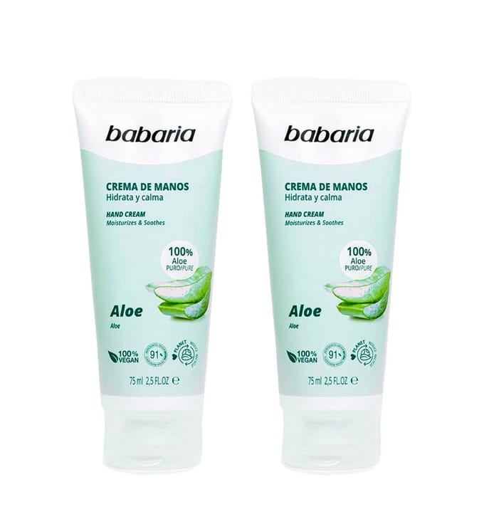 Handcrème - BABARIA - Aloë Vera - Set van 2 - Unisex - Zonder parabenen