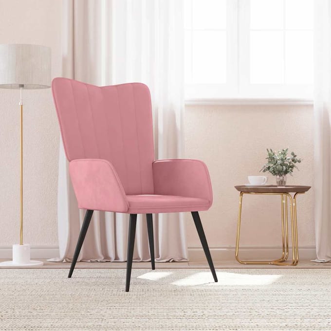 vidaXL - Relaxstoel - fluweel - roze