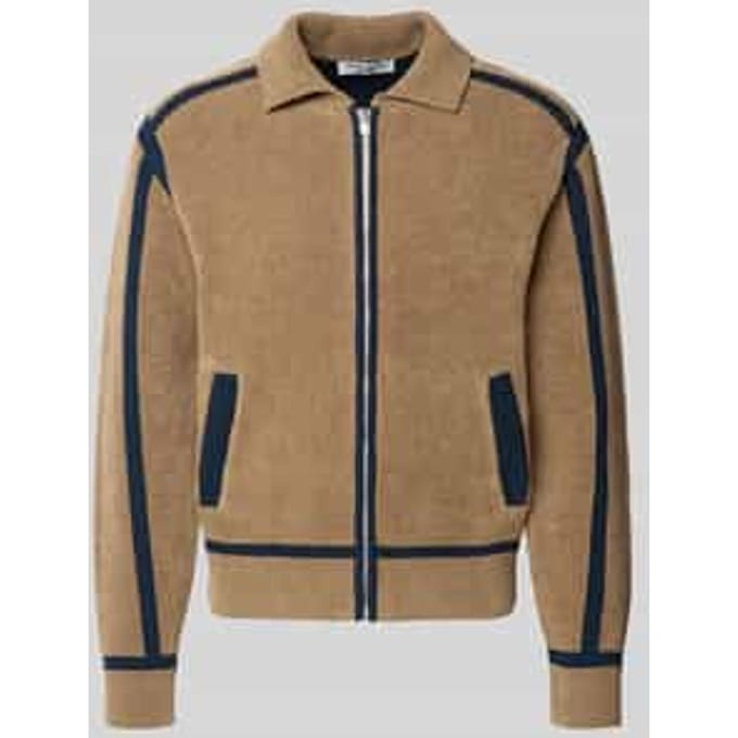 Regular fit gebreid jack van katoenmix