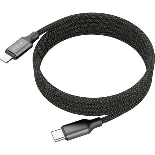 Ansmann 1700-0187 USB-kabel Apple Lightning stekker, USB-C stekker 120 cm Zwart Textielmantel