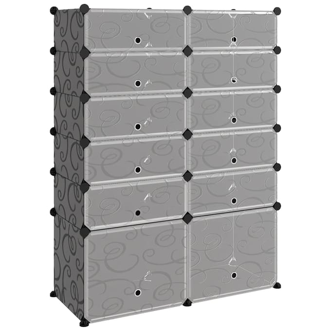 vidaXL - Schoenenrek - 94x37x125 - cm - polypropeen - zwart
