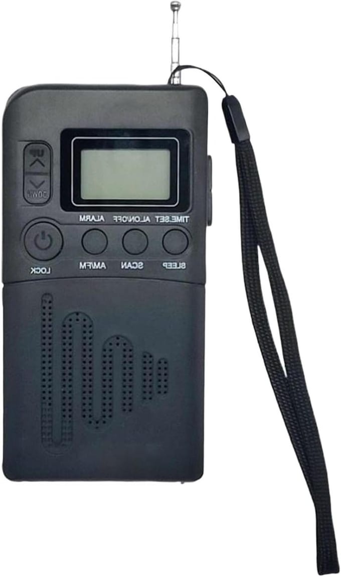 Draagbare Radio - AM FM Ontvanger - Thuis Bureau Kantoor - LCD Digitaal Display - Compact ABS Ontwerp - Zwart