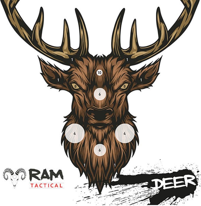 Ram Target Hert Schietkaart 14x14 cm 50 stuks