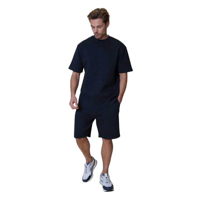 Threadbare Heren Mitch Textuur Shorts (Marine)