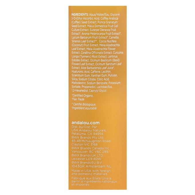 Andalou Naturals Correcteur de Taches Brunes, Éclaircissant, 30ml (1 fl oz) yellow