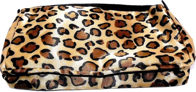 Toilettas klein bruine tinten panterprint