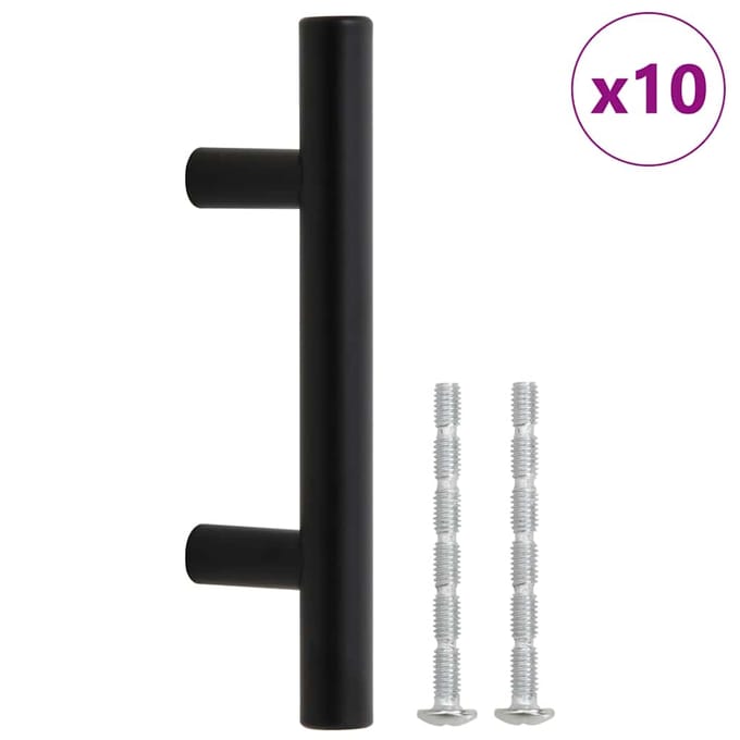 vidaXL - Handvatten - 10 - st - hartafstand - 64 - mm - totale - lengte - 100 - mm - zwart