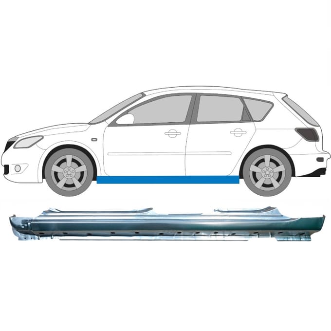 Volledige dorpel voor Mazda 3 2003-2009 / Links