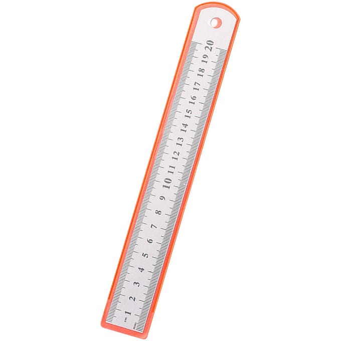 Règle droite en acier inoxydable, épaisseur d'un centimètre, robuste, haute précision, polyvalente, pour le bureau 20cm white