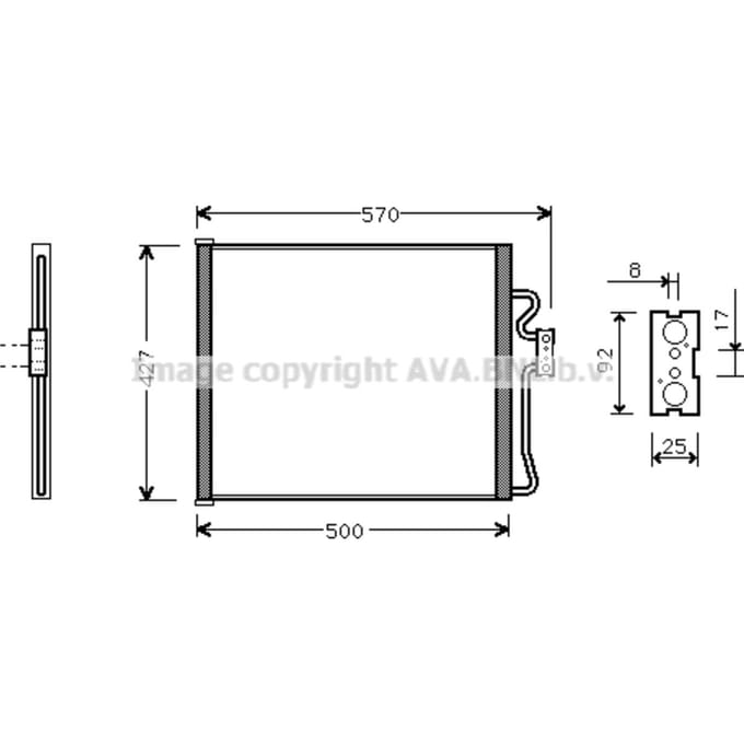 Condensator, airconditioning AVA COOLING BW5214 AVA