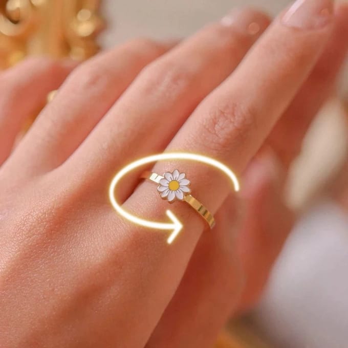 Fidget ring bloem - anti-stress - anti-angst - spinner ring