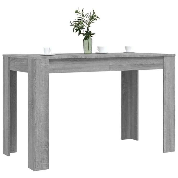 vidaXL - Eettafel - 120x60x76 - cm - bewerkt - hout - grijs - sonoma - eikenkleurig