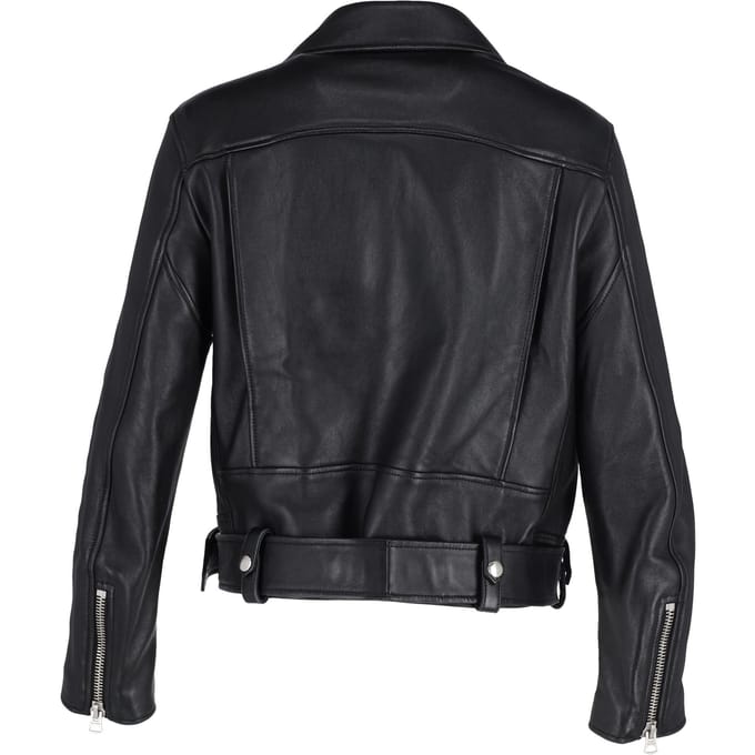 Acne Studios Zip-up Bikerjack in Zwart Leer