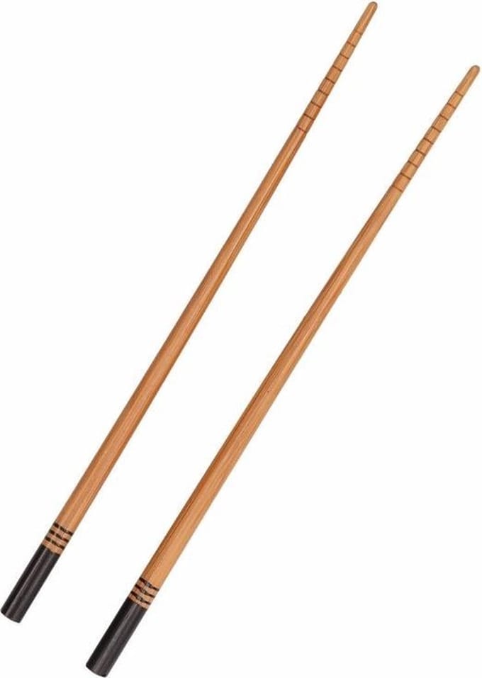 Bamboe Aziatiesche eetstokjes - bruin / zwart - 2x setje - hout