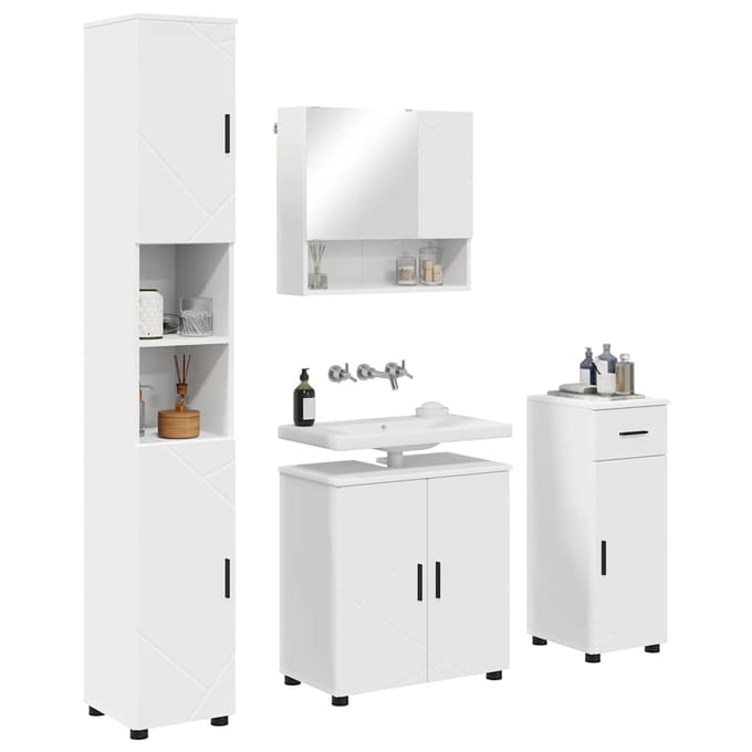 vidaXL - Badkamermeubel - Set - 4 - st - Wit - 61 - x - 35 - x - 64 - cm