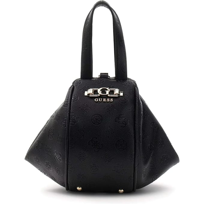 GUESS handtas schoudertas Anise Top Handle Pouch Black Logo zwart