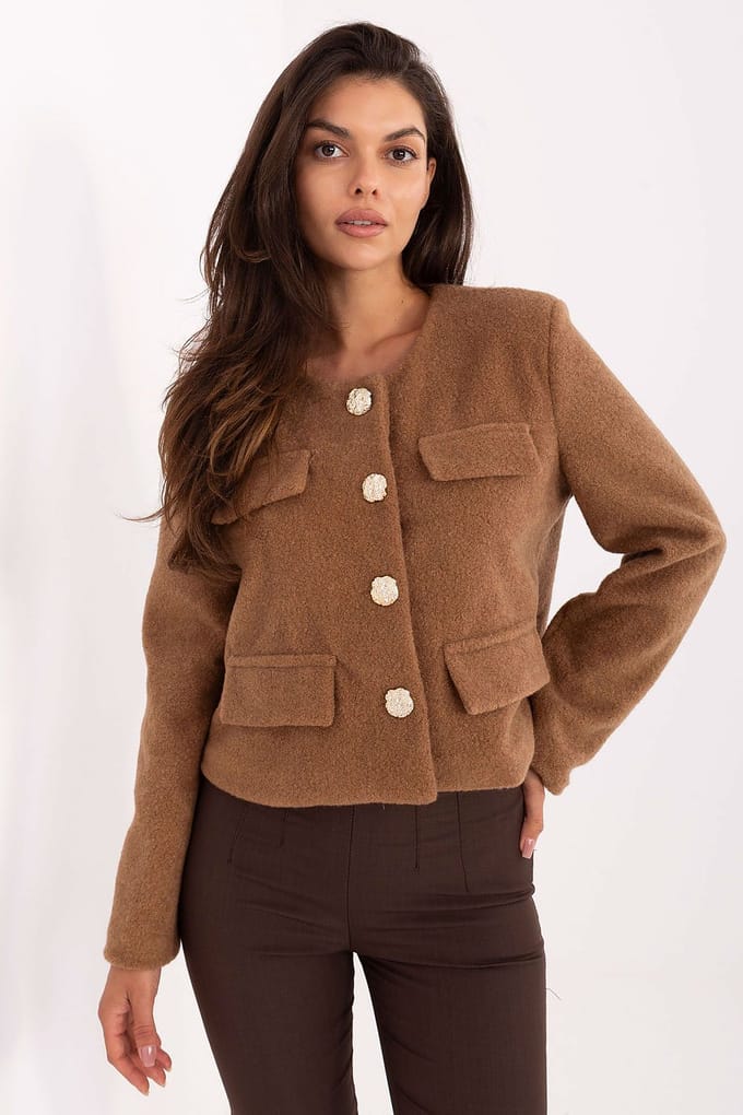 Velour Charm Jacket - Camel / L/XL