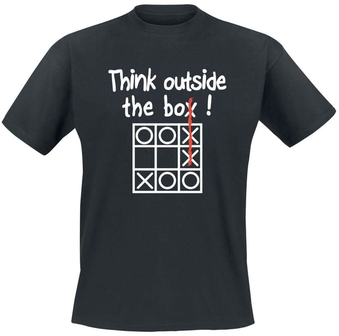Sprüche - Fun T-shirt - Think Outside The Box - M tot 5XL - voor Mannen - zwart