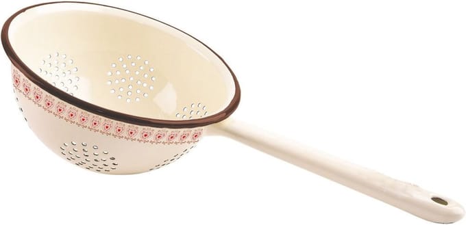 Vergiet Geëmailleerde Beige TONCA 20 cm - Zeef Keuken