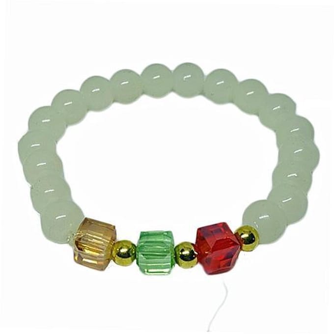 Prachtige elastische armband met glazen kralen