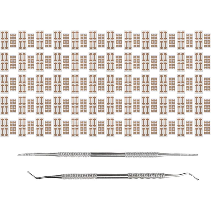 120 pièces Bandes Correctrices pour Ongles Incarnés Bande en Caoutchouc Double Face Patch Correcteur pour Ongles d'Orteil white