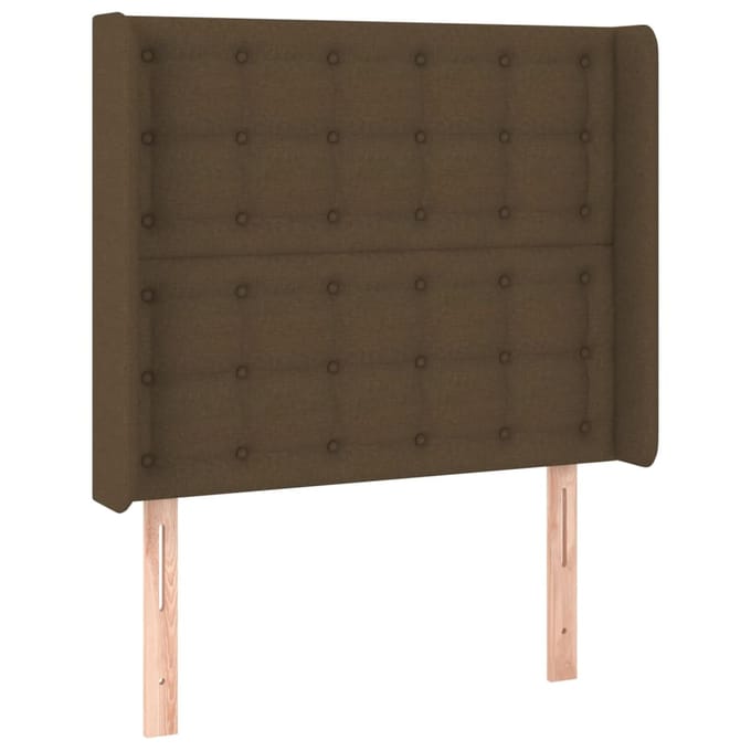 vidaXL - Hoofdbord - LED - 93x16x118/128 - cm - stof - donkerbruin