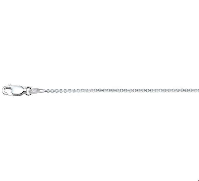 Zilver Gerhodineerde Collier anker rond 1 1313204